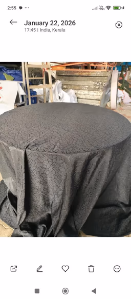 Round table cloth black new..