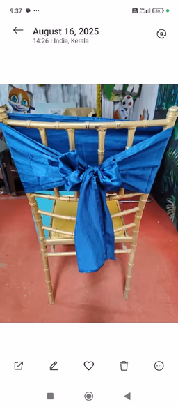 Chair tie blue new
