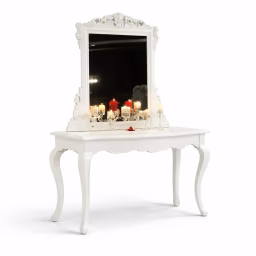 White Mirror Console Table